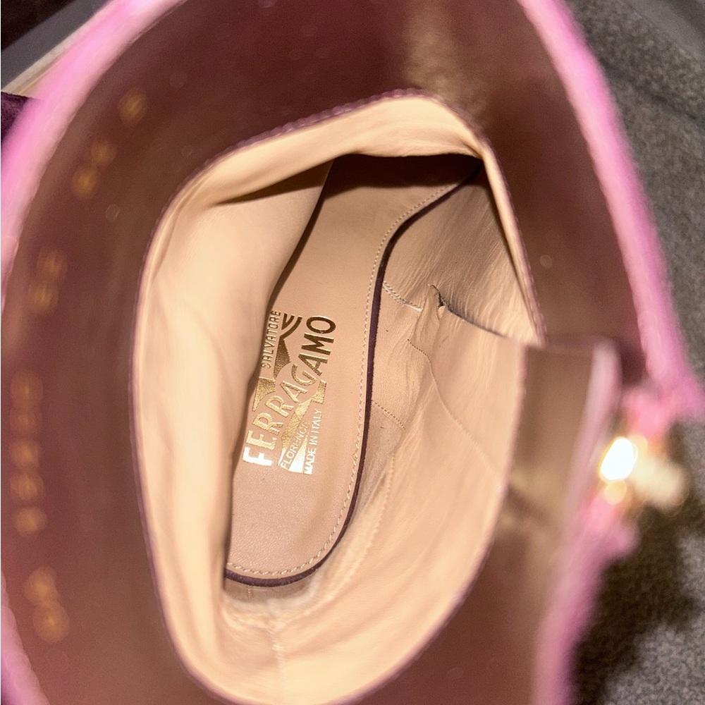 Salvatore Ferragamo purple suede booties/Size 8.5